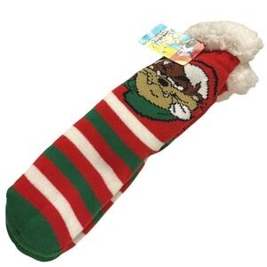 Looney Tunes Taz Sherpa‎ Lined Socks Tasmanian Devil Christmas Holiday Winter